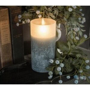 Ragon House 6" Blue Frosted Glass 3D Flameless Candle Battery Operated NEW